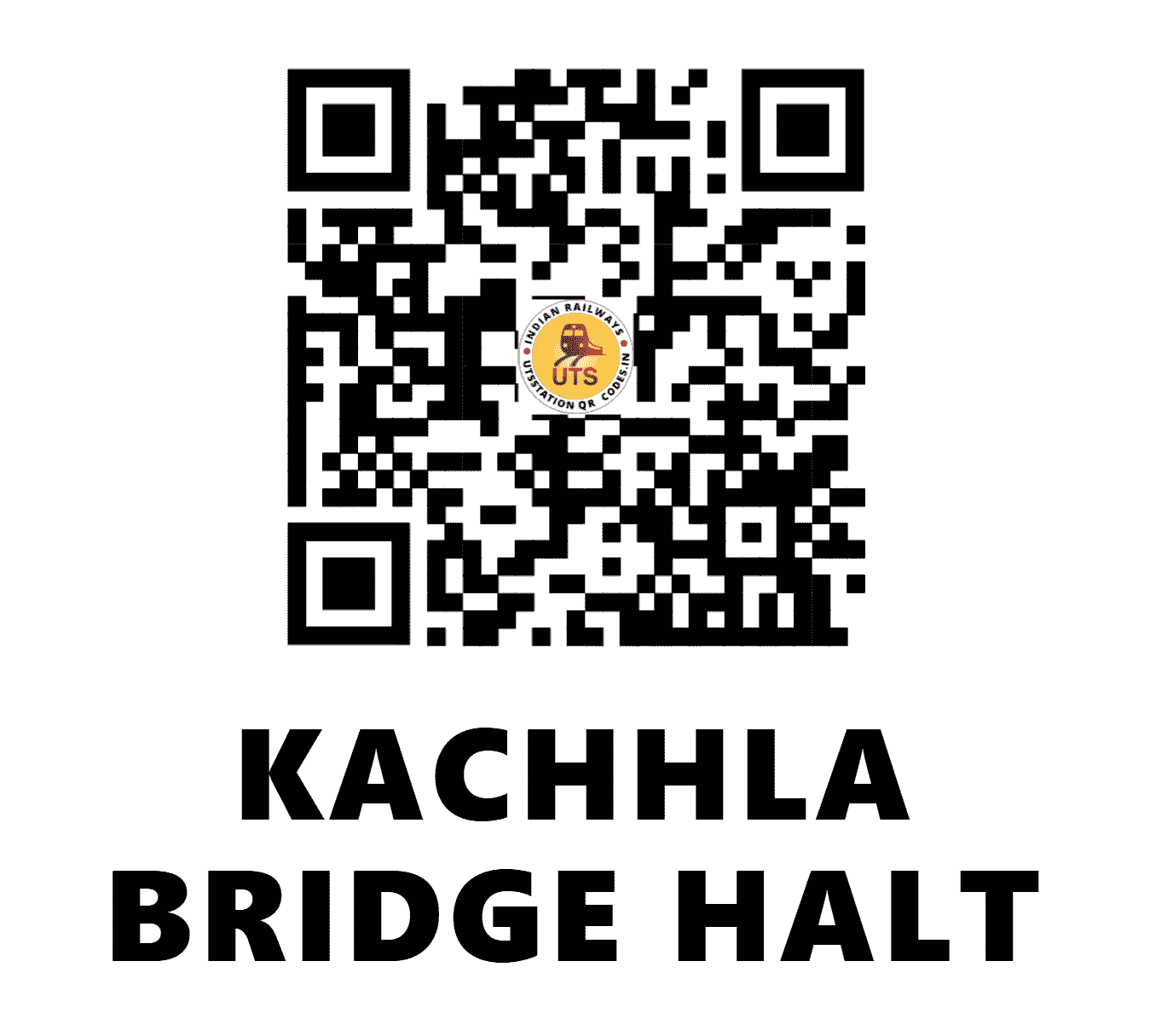 UTS QR Code for KACHHLA BRIDGE HALT - KCO (NE - UTTAR PRADESH)